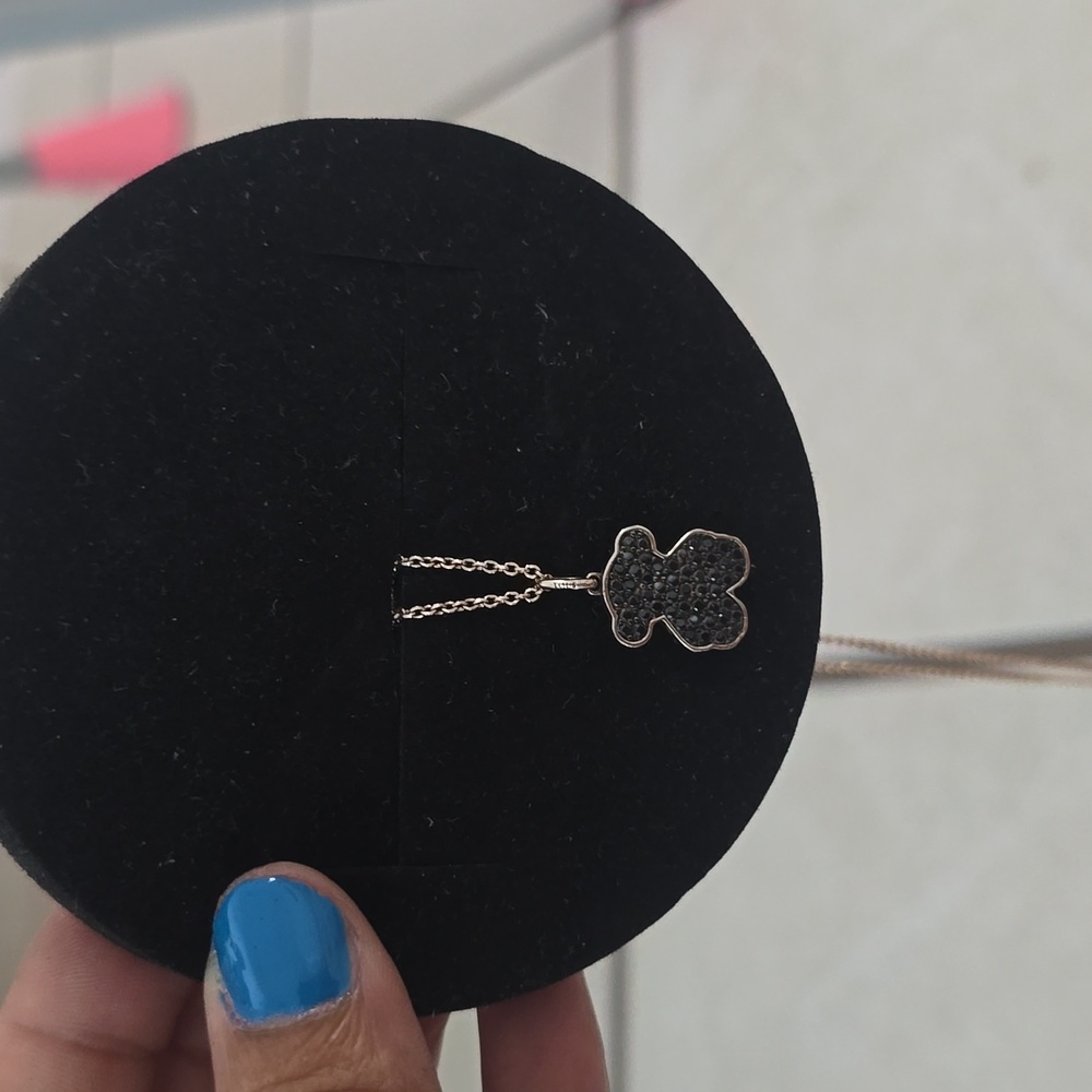 TOUS Color necklace rose gold in vermeil silver with onyx